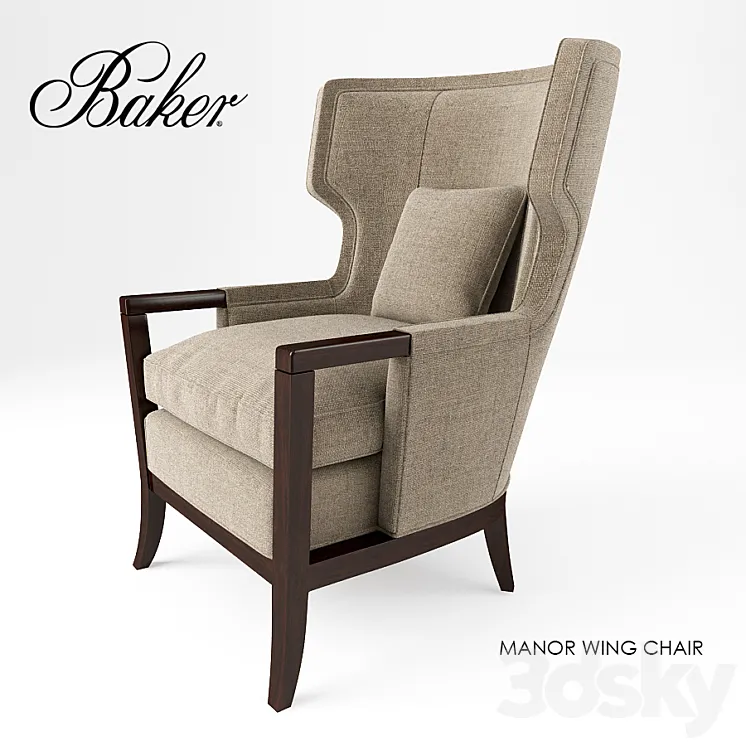 Baker chair MANOR WING 3D Model Free Download Baker chair MANOR WING 3D Model Free Download