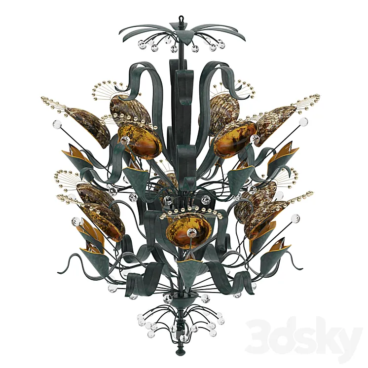 BAKER Chandelier Abalone 3D Model Free Download