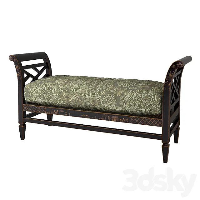 Baker chinoiserie bench 307-56-7 3D Model Baker chinoiserie bench 307-56-7 3D Model