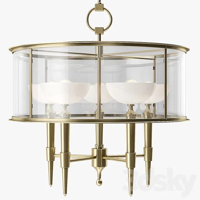 Baker Coupelle Chandelier – Five Arm 3DModel Baker Coupelle Chandelier – Five Arm 3DModel