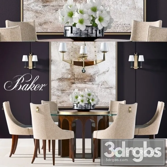 Baker Dining Table 3D Model Download Baker Dining Table 3D Model Download