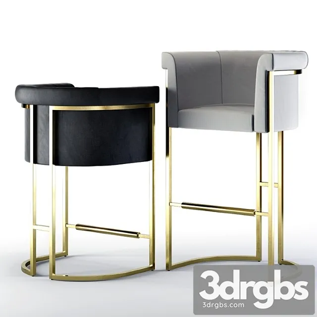 Baker diolite bar and counter stools 2 3D Model Download