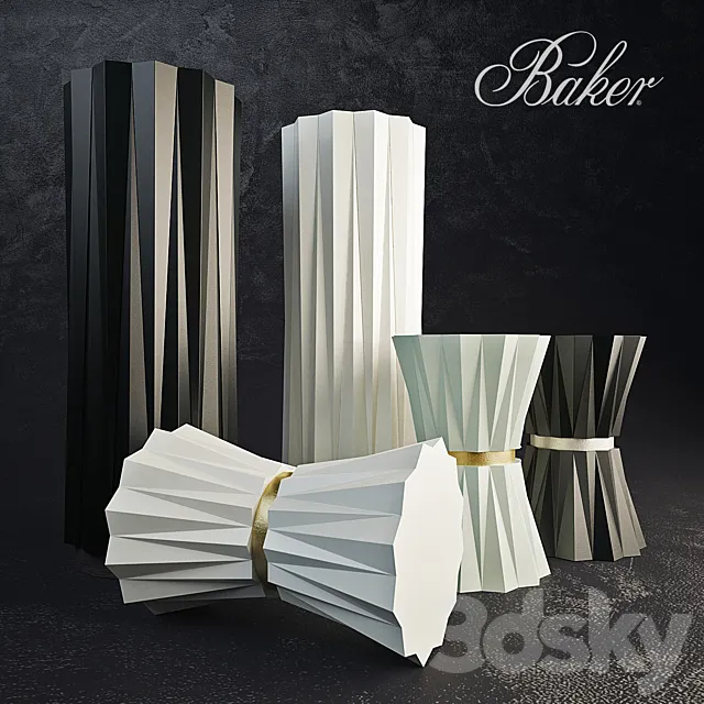 Baker HELIODOR ACCENT TABLE AND PEDESTAL 3D Model Baker HELIODOR ACCENT TABLE AND PEDESTAL 3D Model