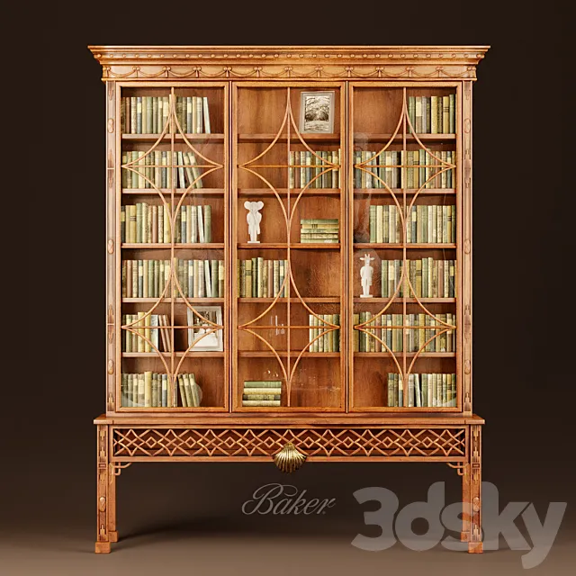 Baker IRISH CHINESE CHIPPENDALE MAHOGANY CABINET 3D Model
