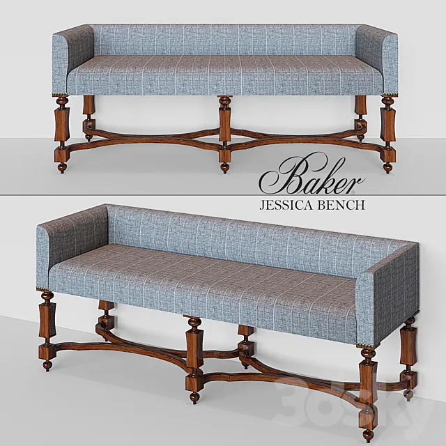 Baker JESSICA BENCH 3DModel Baker JESSICA BENCH 3DModel