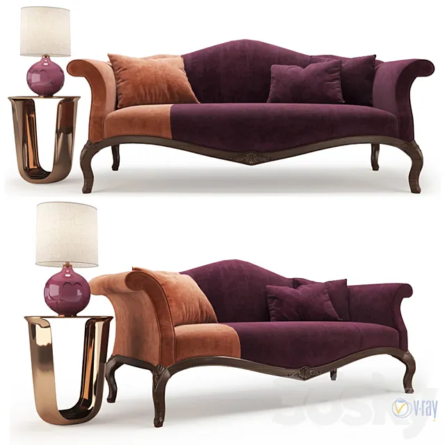 Baker King George III Setee 3D Model