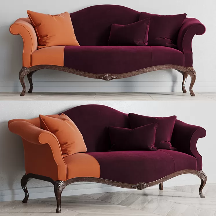 Baker King George settee 3D Model