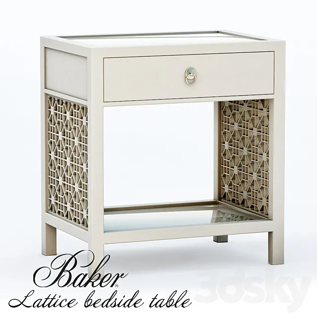 Baker – Lattice bedside table 3D Model