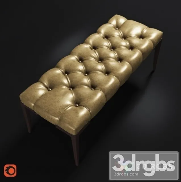 Baker Leather Bench 3D Model Download