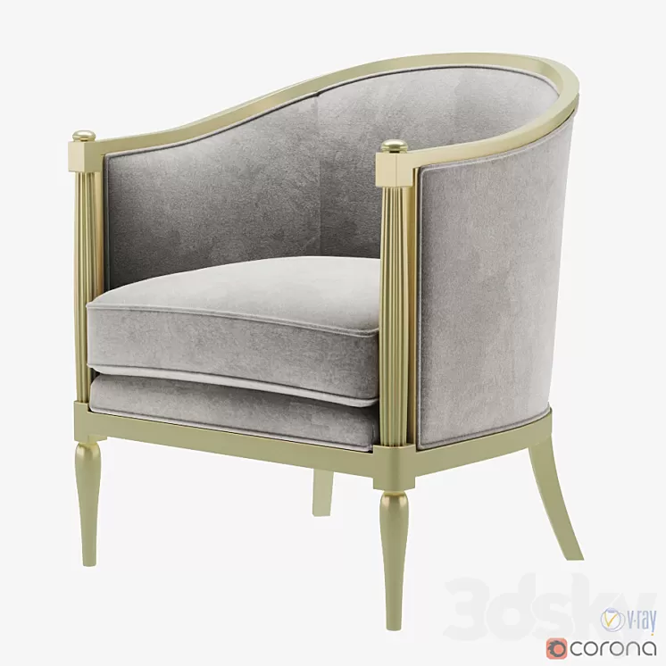 Baker margeaux lounge chair 3D Model Baker margeaux lounge chair 3D Model