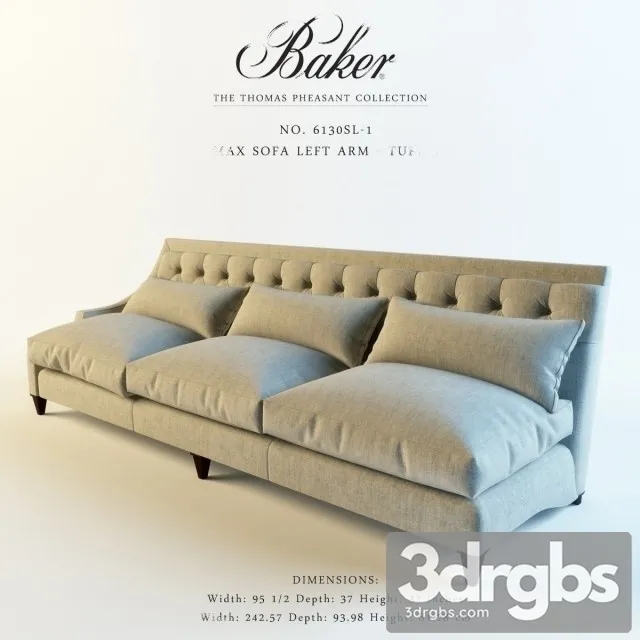 Baker Max Sofa Left Arm Tufted 3D Model Download Baker Max Sofa Left Arm Tufted 3D Model Download