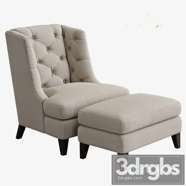 Baker Moderne Wing Chair 3D Model Download Baker Moderne Wing Chair 3D Model Download