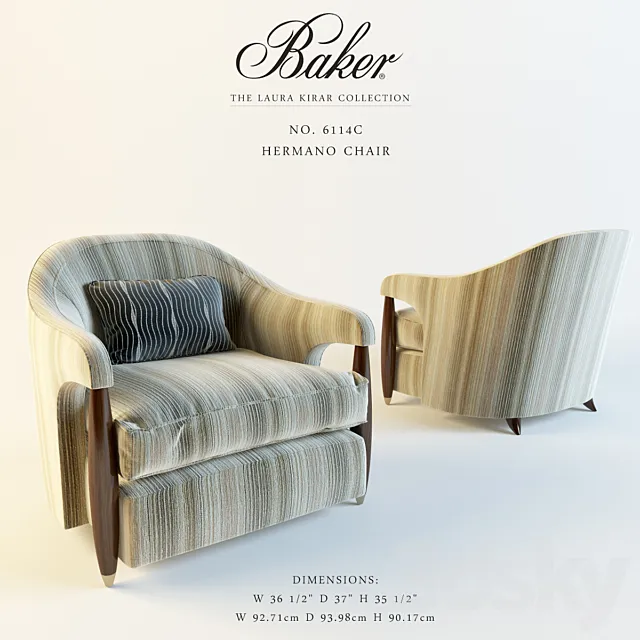 Baker No. 6114C HERMANO CHAIR 3D Model Baker No. 6114C HERMANO CHAIR 3D Model