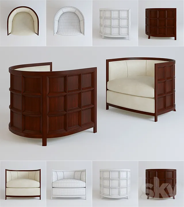 Baker No. 6133C Bevel Lounge Chair 3DModel