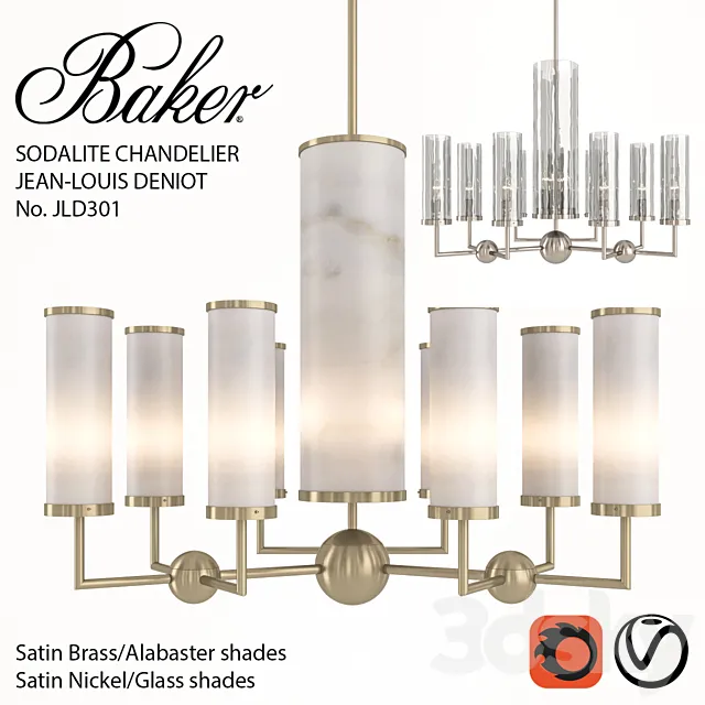 Baker No. JLD301 Sodalite Chandelier 3DModel Baker No. JLD301 Sodalite Chandelier 3DModel