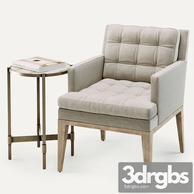 Baker ojai dining chair & on center occasional table 2 3D Model Download