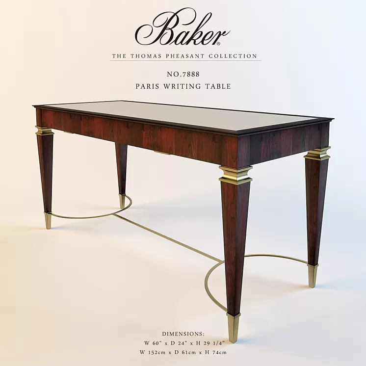 BAKER PARIS WRITING TABLE No.7888 3D Model BAKER PARIS WRITING TABLE No.7888 3D Model