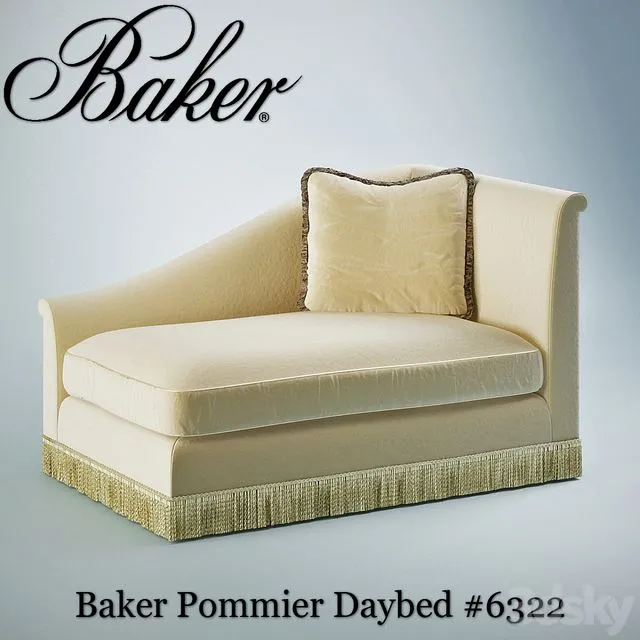 Baker Pommier Daybed # 6322 3D Model Baker Pommier Daybed # 6322 3D Model