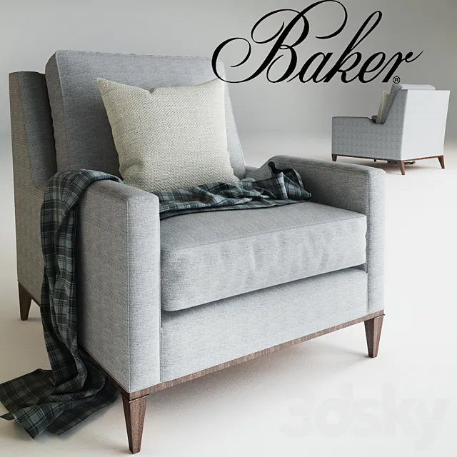 Baker PRESIDIO LOUNGE CHAIR No. 6730C 3D Model