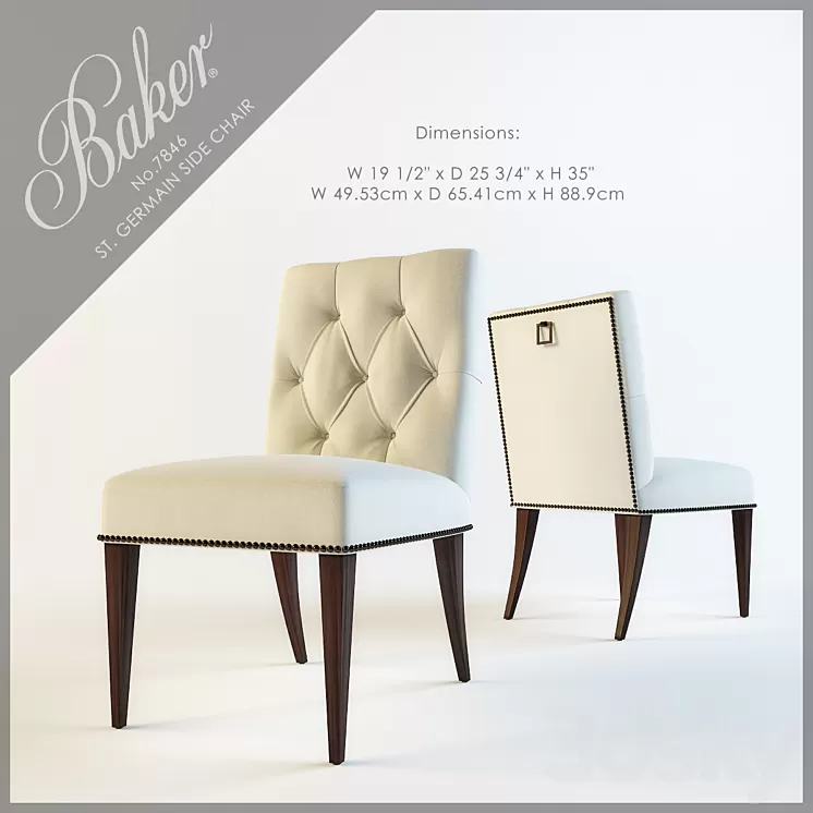 BAKER ST. GERMAIN SIDE CHAIR 3D Model