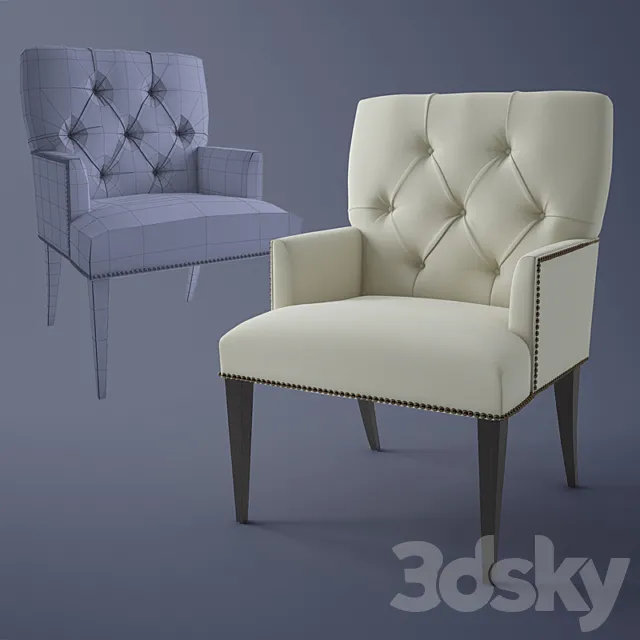 Baker St. Germain Side Chair 7847 3D Model