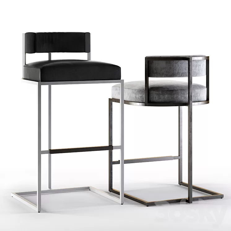 Baker Wayne Bar and Counter Stools 3D Model Baker Wayne Bar and Counter Stools 3D Model