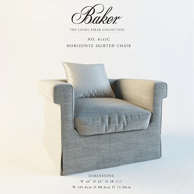 Baker_ No. 6147C_Horizonte Skirted Chair 3D Model Baker_ No. 6147C_Horizonte Skirted Chair 3D Model