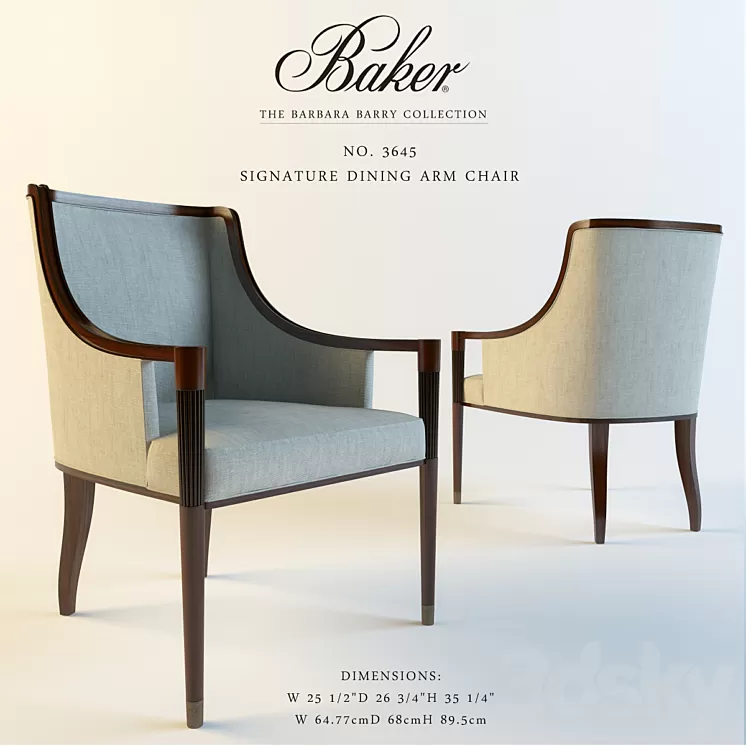 Baker_3645_SIGNATURE DINING ARM CHAIR 3D Model