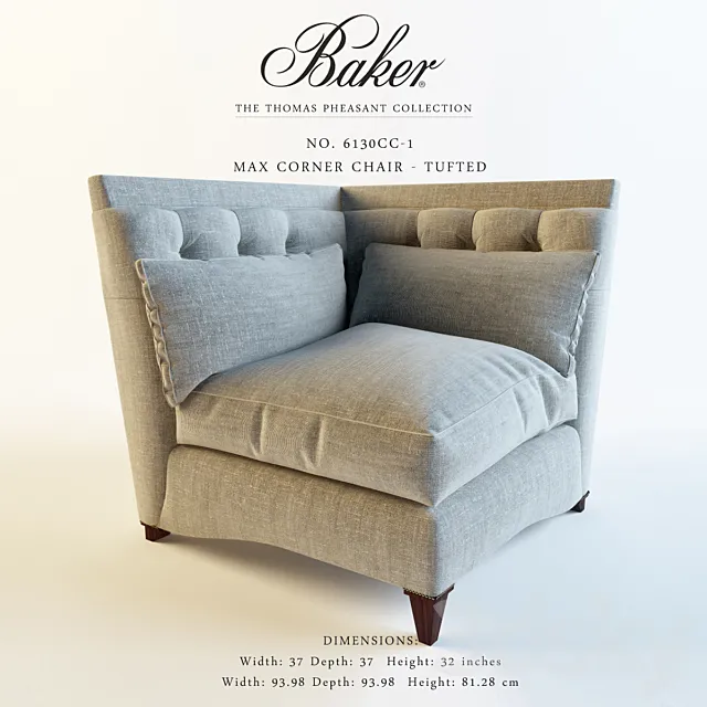 Baker_6130CC-1_MAX CORNER CHAIR – TUFTED 3DModel
