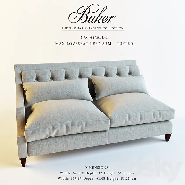 Baker_6130LL-1_MAX LOVESEAT LEFT ARM – TUFTED 3DModel