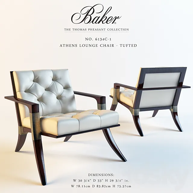 Baker_6134C-1_ ATHENS LOUNGE CHAIR – TUFTED 3DModel