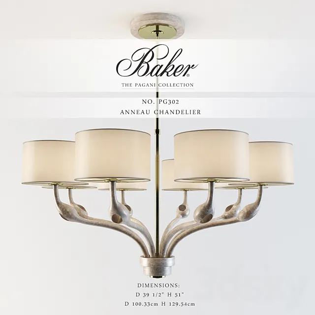 Baker_Anneau Chandelier_No PG302 3D Model Baker_Anneau Chandelier_No PG302 3D Model