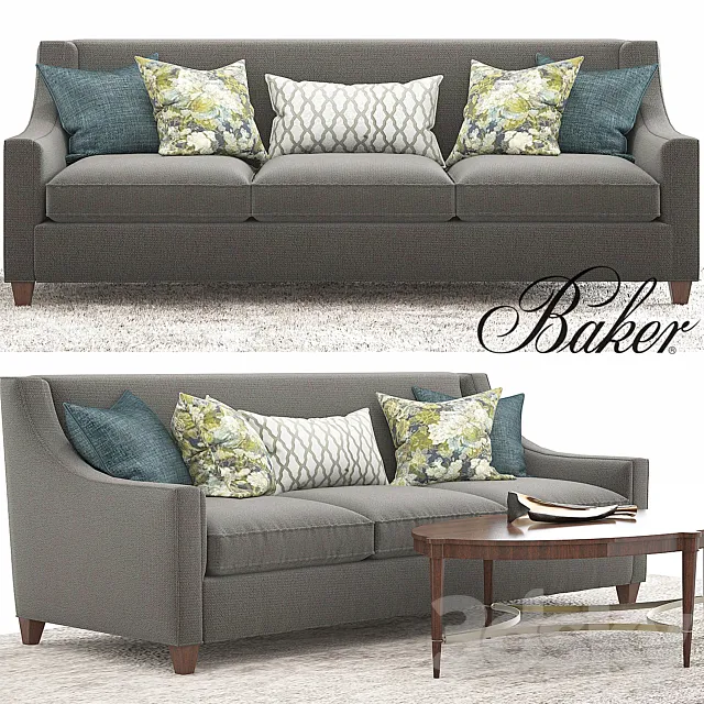 Baker_Berkley Sofa _Olivia _Coffee Table 3DModel
