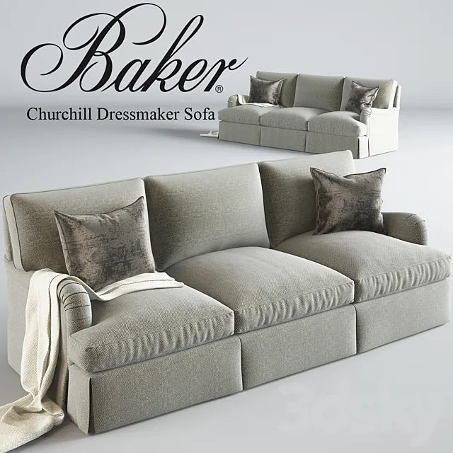 Baker_Churchill Dressmaker Sofa No. 6122S 3DModel Baker_Churchill Dressmaker Sofa No. 6122S 3DModel