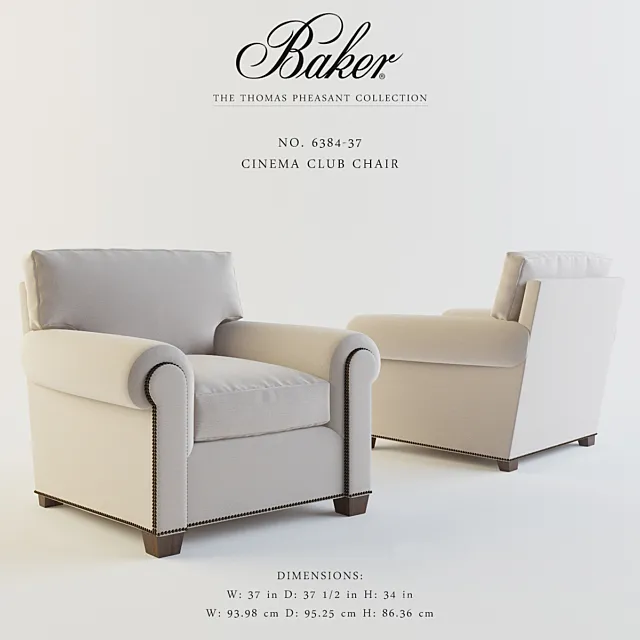 BAKER_Cinema Club Chair_No 6384-37 3D Model
