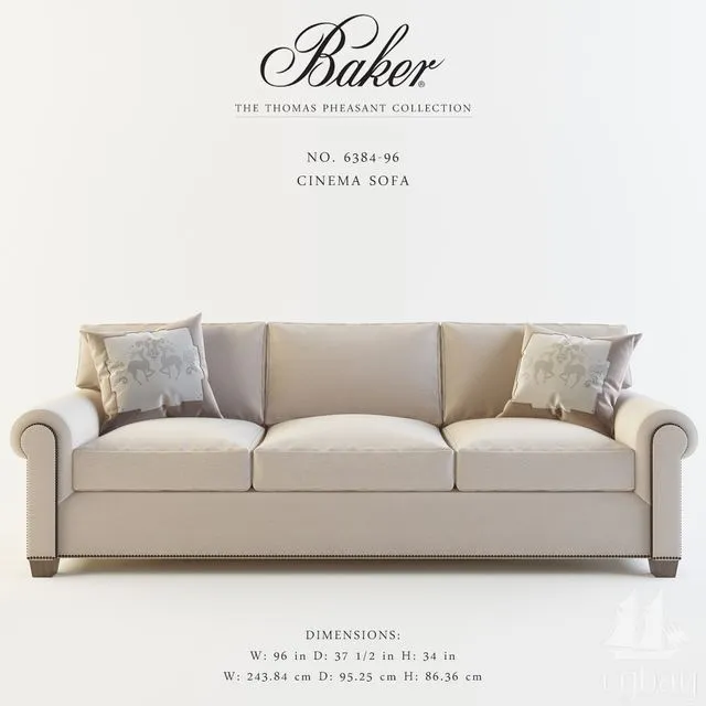 BAKER_CINEMA SOFA_No 6384-96 3D Model BAKER_CINEMA SOFA_No 6384-96 3D Model