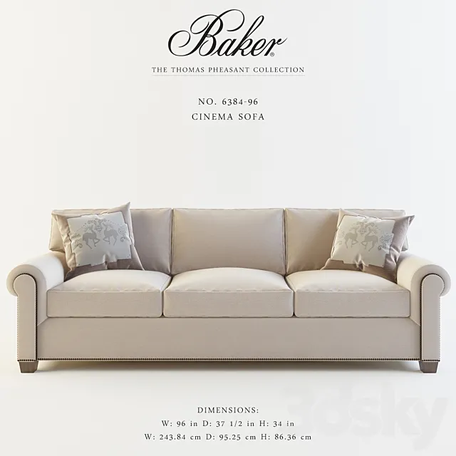 BAKER_CINEMA SOFA_No 6384-96 3DModel BAKER_CINEMA SOFA_No 6384-96 3DModel