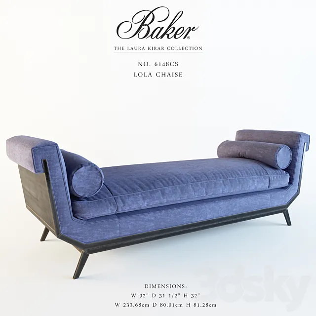 Baker_No. 6148CS_Lola Chaise 3DModel Baker_No. 6148CS_Lola Chaise 3DModel