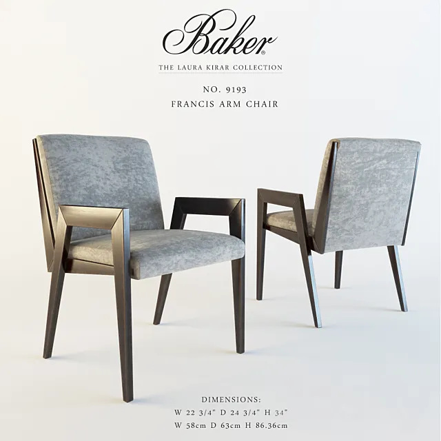 BAKER_No. 9193_Francis Arm Chair 3D Model BAKER_No. 9193_Francis Arm Chair 3D Model