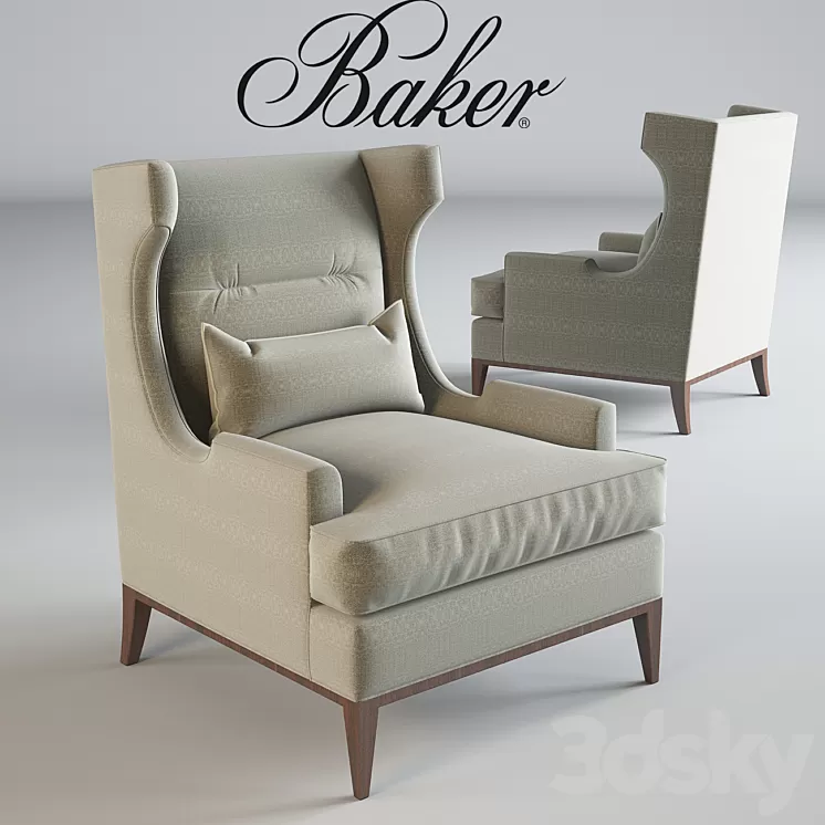 Baker_Westminster Wing Chair No. 6572C 3D Model Baker_Westminster Wing Chair No. 6572C 3D Model