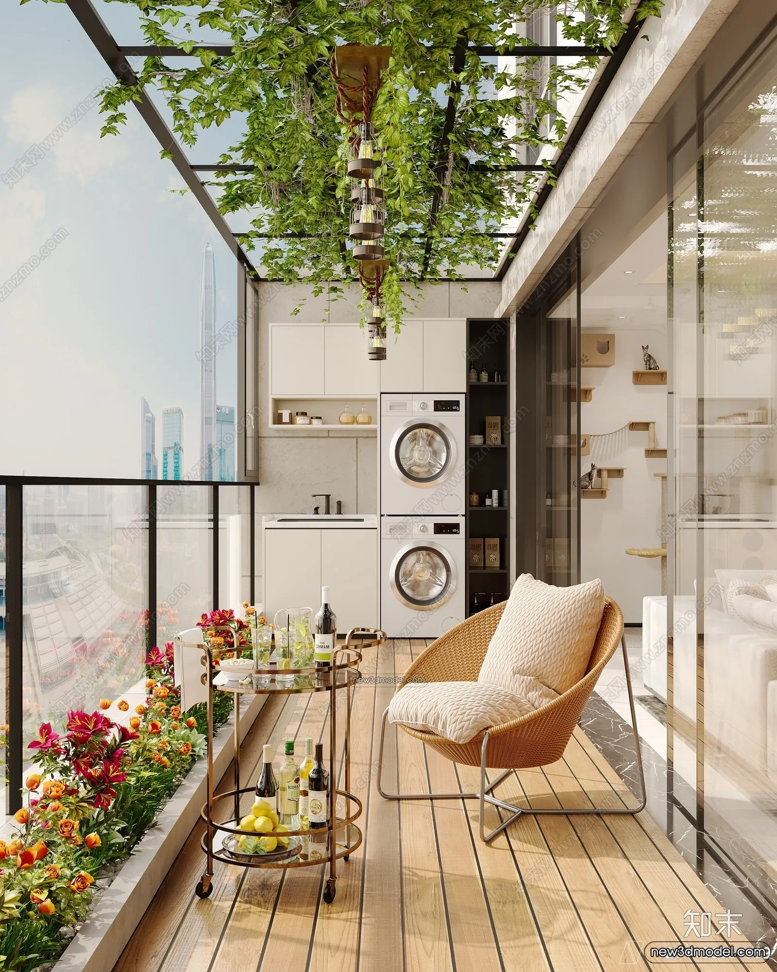 Balcony – 3D Interior Scene – 3D Models – 074