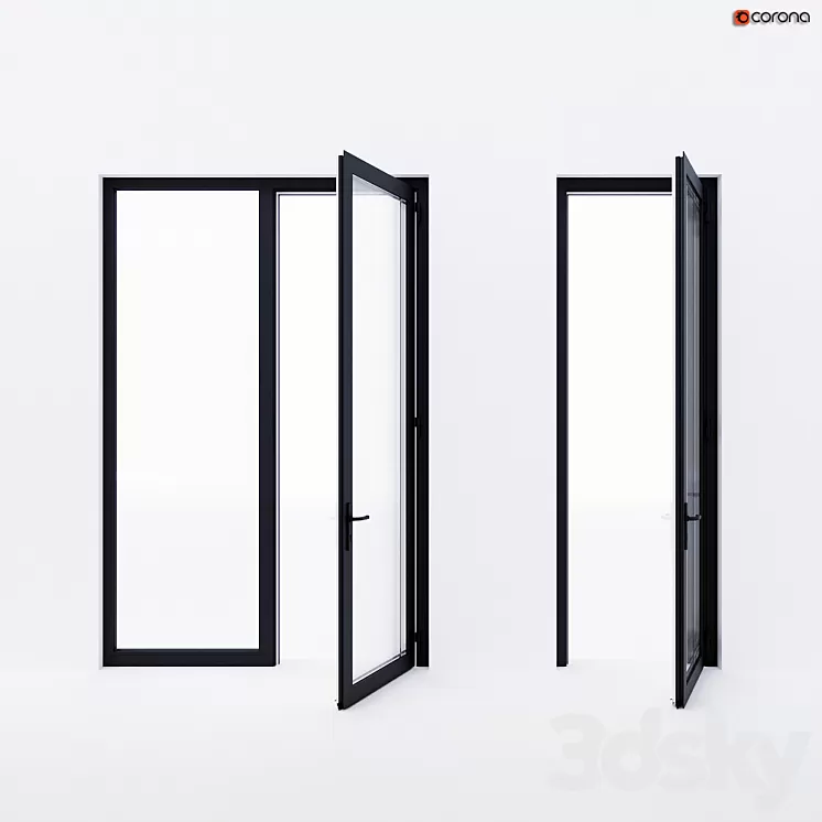 Balcony doors Alumil 3D Model