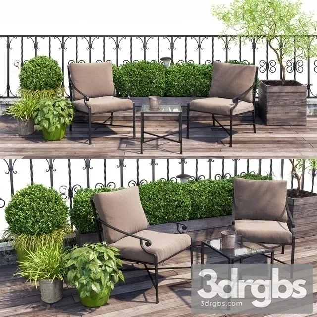 Balcony Outdoor Set 3D Model Download