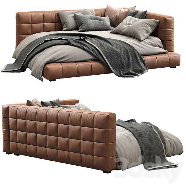 Baldwin Lounge Corner Upholstered Bed 3D Model Baldwin Lounge Corner Upholstered Bed 3D Model