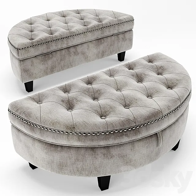 Baldy Tufted Storage Ottoman (re-casting) 3D Model