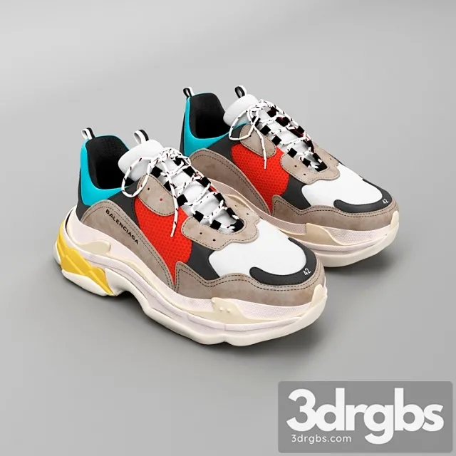 Balenciaga triple s 01 3D Model Download