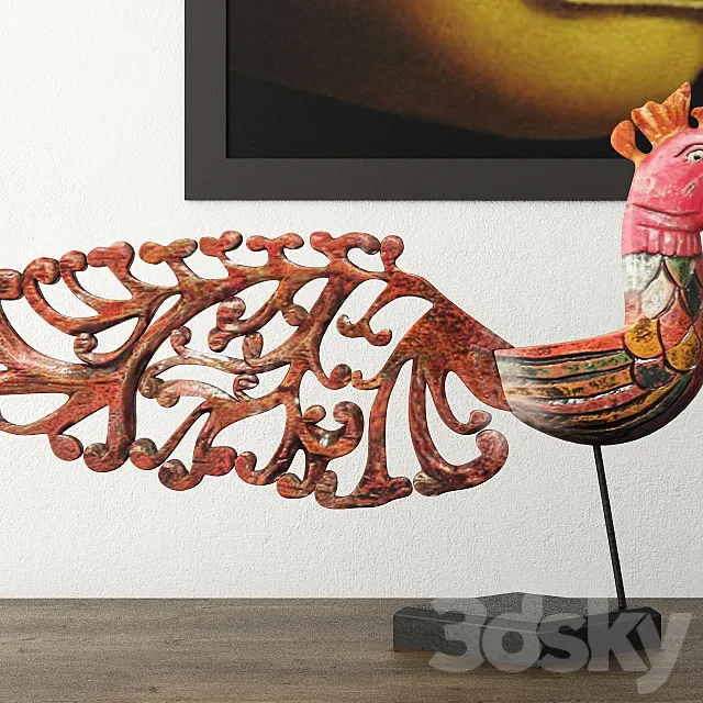 Bali Jackfruit Wood Bird On Stand 3D Model Bali Jackfruit Wood Bird On Stand 3D Model