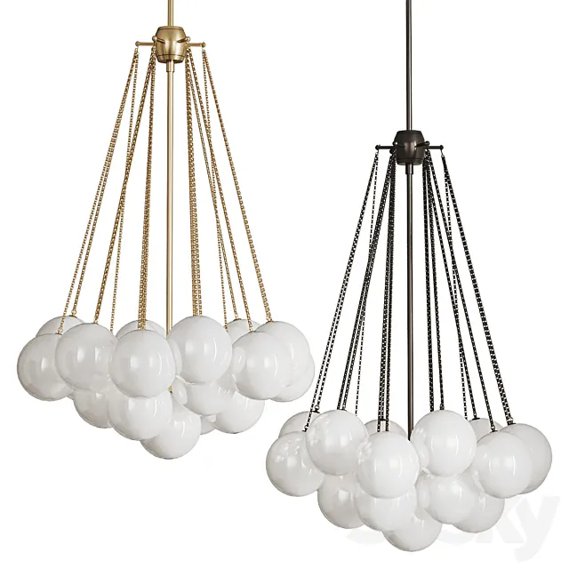 Ball shaped pendant chandelier AGDA 3D Model