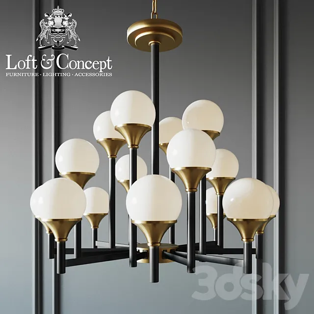 Ball valley chandelier 16 3DModel