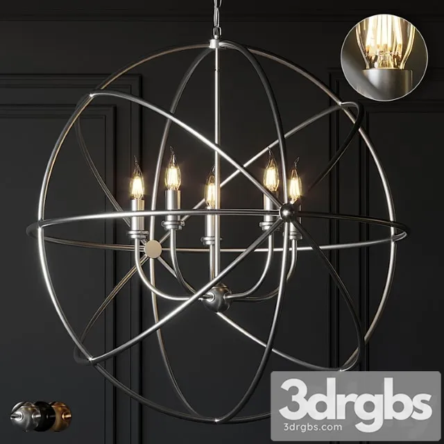 Ballard Design Beau Orb Chandelier Antique Silver Bronze and Champagne 3D Model Download Ballard Design Beau Orb Chandelier Antique Silver Bronze and Champagne 3D Model Download